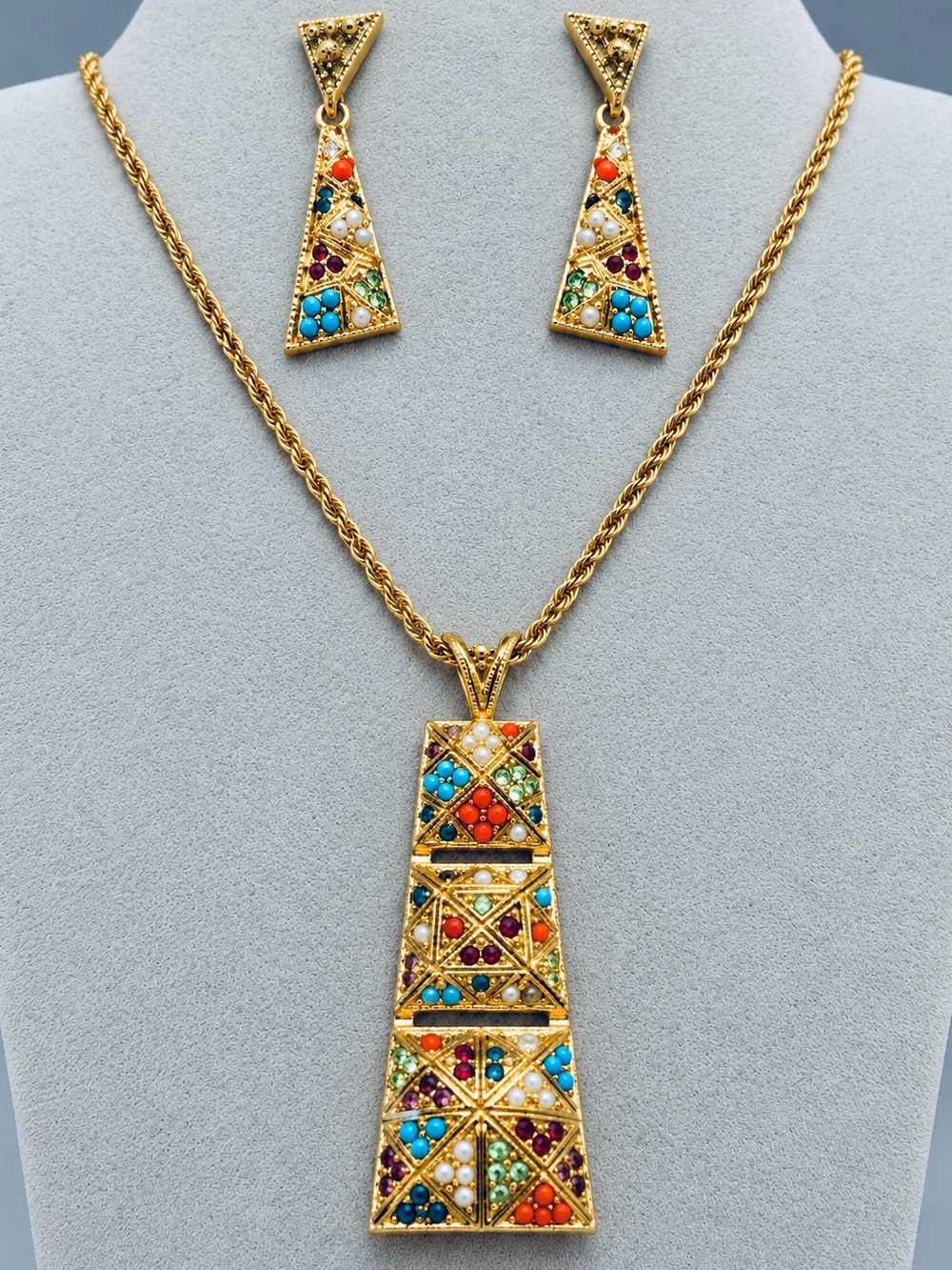Vintage D’Orlan Buried Treasures Necklace and Earring Set
